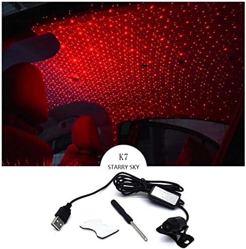 LED Автомобил Покрив Ѕвезда Светла USB, MoreChioce Ѕвезда Ноќ Светло Црвена Светилка Автомобил Внатрешна Декорација Ѕвезда Проектор Ноќно