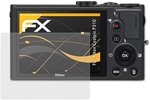 Заштитник на екранот Atfolix компатибилен со Nikon Coolpix P310 Fistere Precate Film, анти-рефлективен и шок-апсорбирачки FX FX FAST