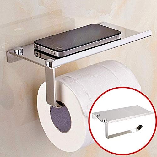 Држач за тоалетна хартија SXNBH - држач за хартија за хартија од хартија од не'рѓосувачки челик со решетката за складирање - држач