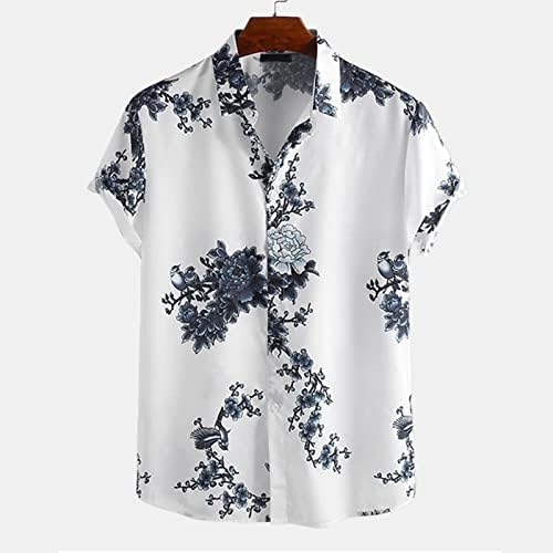Летни кошули за машки машки модни врвни кошули со мастило со мастило печатено трајно кошула кратка ракав случајна