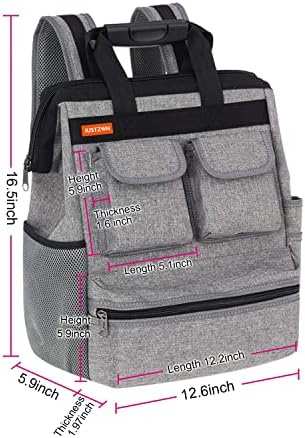 Торба со алатка за ранец на Justzon со подлога за поддршка на тешки алатки за носачи за складирање торби за складирање за електричар, водоводџија,