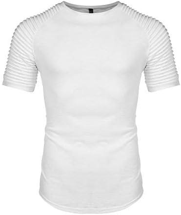 Коофанди маица за мускули на мажите со плетенка со раблан раблан за бодибилдинг салата за кратки ракави за модни кошули за тренингот