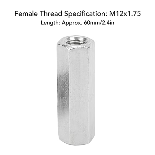 5 парчиња ореви за спојување на хексадецимални 304 женски нишки од не'рѓосувачки челик права заклучувач на шипка M12 Нишка 1,75мм