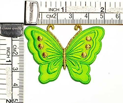 Кленплус Мини Симпатична Животинска Пеперутка Зелени Стрипови Цртан Филм Железо На Закрпи Активности Везено Лого Облека Фармерки