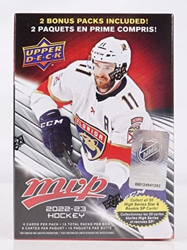 2022-23 НХЛ ГОРНА ПАЛУБА Мвп Хокеј Фабрика Запечатена Бластер Кутија 90 Картички 15 Пакувања од 6 Карти по Пакување. Произведени Од Горната Палуба. Побарајте Паралели Со