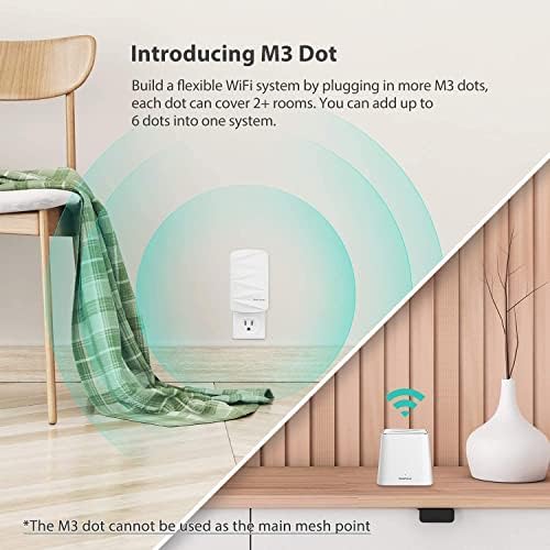 Meshforce M3 Мрежа WiFi Систем, до 6000 квадратни метри.ft (8 + Соби) Целосна Покриеност На Домот, Замена На Wifi Рутер, Родителска Контрола, Дизајн На Приклучок