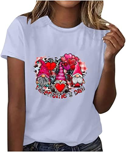 Летна есенска блуза Девојки облека кратки ракави екипаж памук графички бренд маичка за блуза на в Valentубените за жени L7
