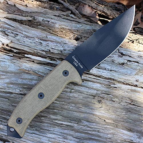 Компанија за ножеви во Онтарио 8667 RAT-5, обичен раб со црна најлонска обвивка, една големина
