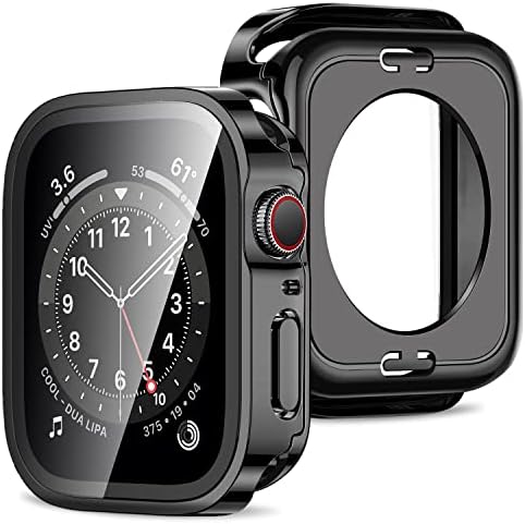Amizee 2 во 1 случај [2-Pack] Компатибилен со Apple Watch Series 8 Series 7 45mm со вграден заштитник на екранот, директен раб тврд компјутер