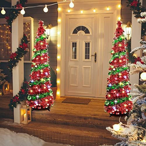 Новогодишна елка со 50 шарени светла, 5 метри склопувачки вештачки продолженија се појавуваат новогодишна елка, високи слаби моливчиња