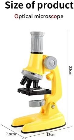 Образование Микроскоп Ергономска рачка 100x/600x/1200x рачен џеб микроскоп сет за зголемување LED LED пополнете светло жолта