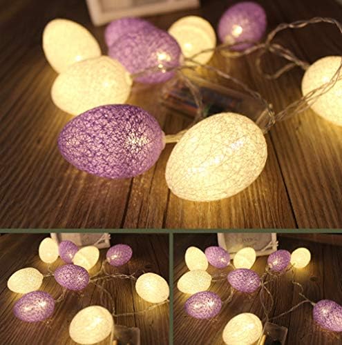 Mochalight Elegine Egge String Lights 6ft 10 LED диоди Велигденски облик на јајце LED светла самовила светла декор за велигденска пролетна