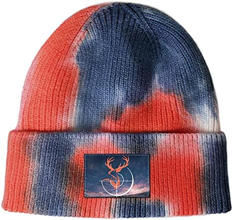 Лов на елени, вратоврска боја, плетена капа, возрасен унисекс, пожар, портокалово лого, лого Зимски термички поларен снежен череп