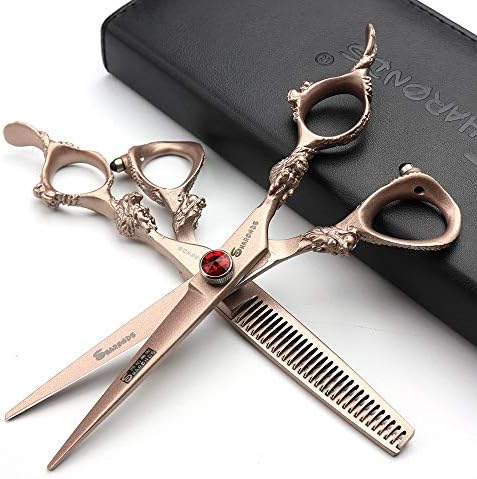 Ножици За коса Професионални Ножици За коса Јапонски Ножици ЗА коса 440С нерѓосувачки челик/брич од роза [ножици торба е подарок
