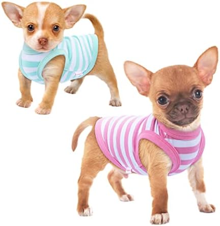 Фриенперро кошула за кучиња, облека за кучиња за мали кучиња Девојче момче, 2-пакувања со дише памук шарена француска булдог облека, без