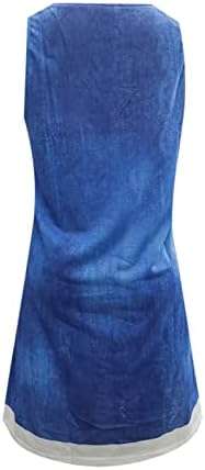 Летни фустани за женски цветни печати за печатење на екипажот на екипажот на екипажот Обичен смена фустан Трендовски лабав миди фустан