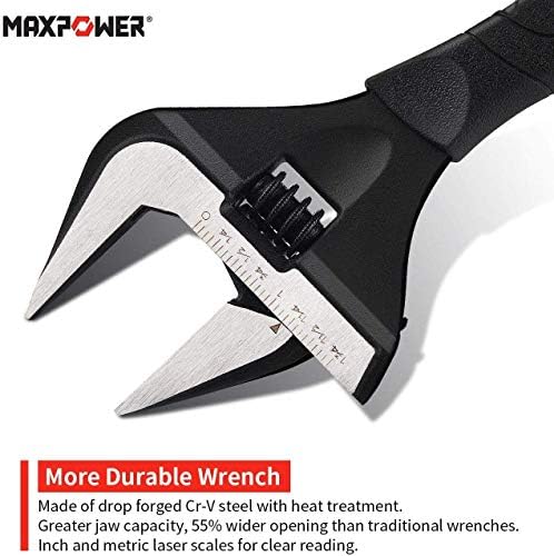 MaxPower 18 -инчен клуч за цевки и строги прилагодливи клучеви широко отворање на вилицата