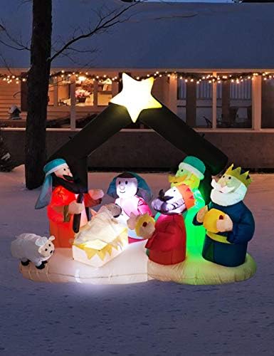 Трмезија Божиќни надувување на надувување сетови за Божиќна декорација на отворено со светкави LED светла, надворешно надувување на