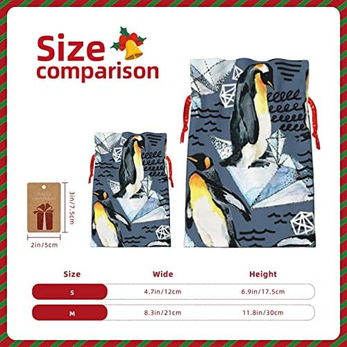 Жици Божиќни Торби За Подароци Пингвин-Камен-Смешни Подароци Торби За Завиткување Божиќни Вреќи За Завиткување Подароци Торбички