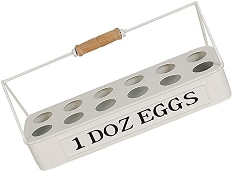 Држач За јајца Рустикален Отвор 1 Десетина Корпи За Складирање Јајца Со Рачка За Свежи Јајца Гроздобер Железо Организатор На Пилешко Јајце