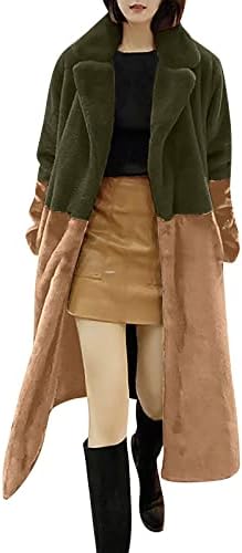 Волна палта на Foviguo за жени, долга јакна жени со долги ракави со модерна лопата за зимски кардиган, фази, нејасно вклопување
