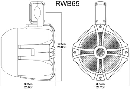 Роквил Пар RWB65B 6.5 Црна 2 Начин 500 Вати Морски Wakeboard Кула Звучници