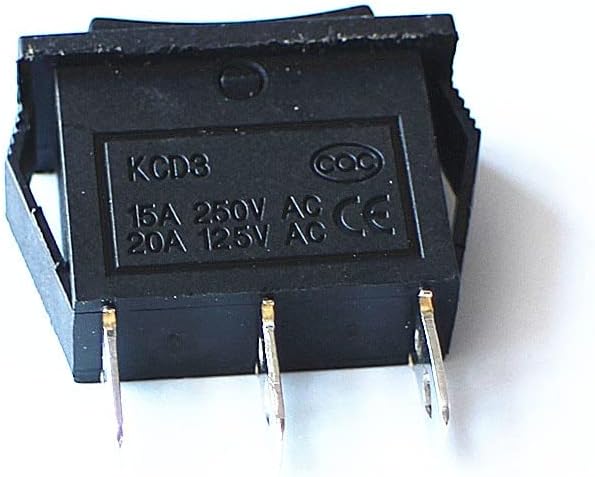 Oceyидинг Лианг KCD3-3PD 32,5 * 13,6 mm Black Rocker Switch 16A 250V AC прекинувачи за напојување 2 парчиња -