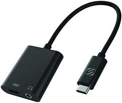 Адаптер за слушалки Scosche I3AAPWT-SP STRIKELINE со женски 3,5 mm Aux влез и полнење на порта за уреди за молња на Apple, бело