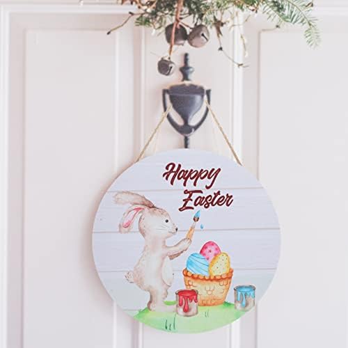 Besportble decoraciones para salas de casa велигденска врата украси Среќен велигденски дрвен виси знак Велигден зајаче дрво знак