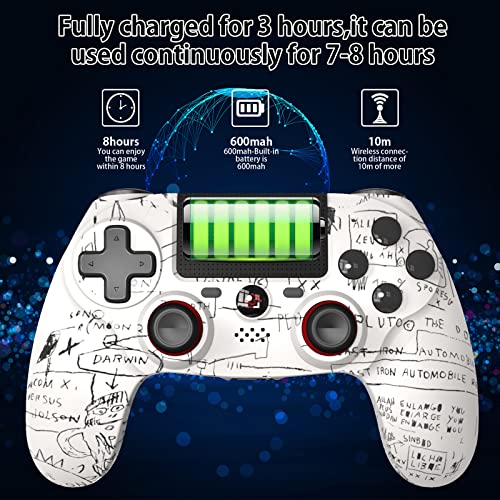 FXH за PS4 контролер, безжична двојна вибрација игра џојстик контролер со не-лизгачки аналогни стапчиња/сензор за движење 6-оски компатибилен