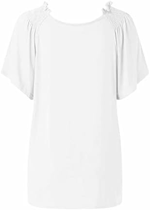 Врвови на култури за жени маица против кратки ракави со кратки ракави со џебни капка опашка полите вклопуваат маички маици за жени