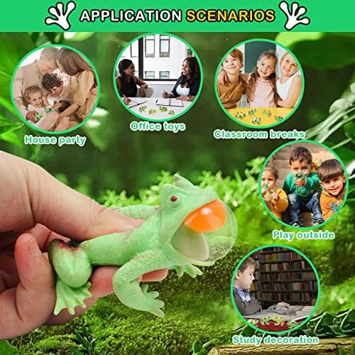FSFHSJ Frog Toys ， 4 пакувања Стискајте играчки од жаба, стискајте играчки за олеснување на стресот ， fidget frog топки Сензорна игра