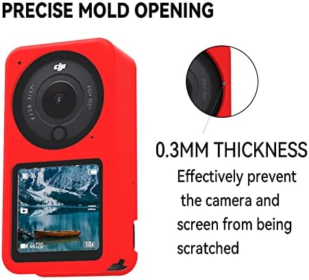 О'Вода Акција 2 Заштитник комплет: Силиконски случај со леќи HD температурен стаклен филм* за DJI акција 2 комбо со двојни екран