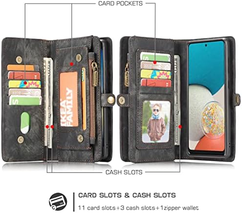 Jingangyu JGY samsung А34 кожа паричник случај, Samsung А34 Одвојува Магнетни случај Со Патент Џеб Картичка Држач А34 Целосна Покритие Шок-Отпорен