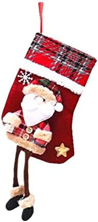 АФЕИД Божиќни Украси Божиќни Чорапи Приврзок Кукла КУКЛА 3д Лен Чорапи Торба Долга Нога Божиќни Чорапи Соларни Монистра