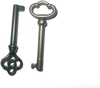 Генерички скелет клуч KY-2AB и KY-3AB антички месинг позлатен шуплив барел стари клучеви за ормани, врати, ормани итн