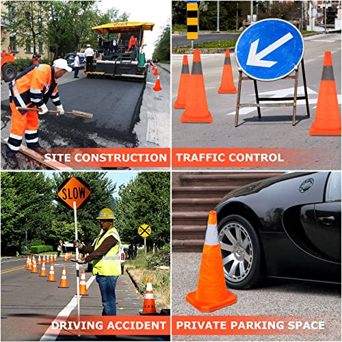 LOEQIAN 2 пакет 28 инчи склопувачки конуси за безбедност во сообраќајот, конуси за паркирање во портокал, конуси за безбедносни патишта