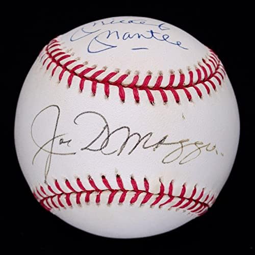 Безгрешното Мики Мантија &засилувач; Џо Димаџо Двојна Потпишан ОАЛ Бејзбол JSA LOA - Автограм Бејзбол