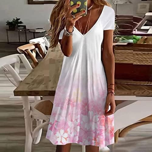 Lutенски летни фустани ладно рамо чипка кратко ракав макси фустан случајна трендовски цветни v вратот проток на плажа фустани