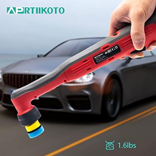 Aprtiikoto Mini Polisher, Mini Car Polisher за детали за автомобили, безжичен тампон полисер со двојна акција и ротационен со влошки