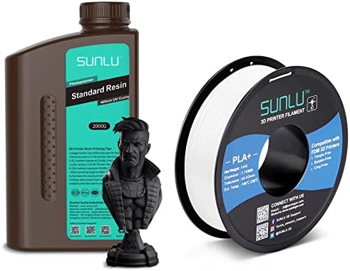 Смола од 3Д печатач Sunlu, 2000G стандарден фотополимер 405NM УВ лекувана смола за 4K/8K LCD/DLP/SLA смола 3Д печатач и Sunlu
