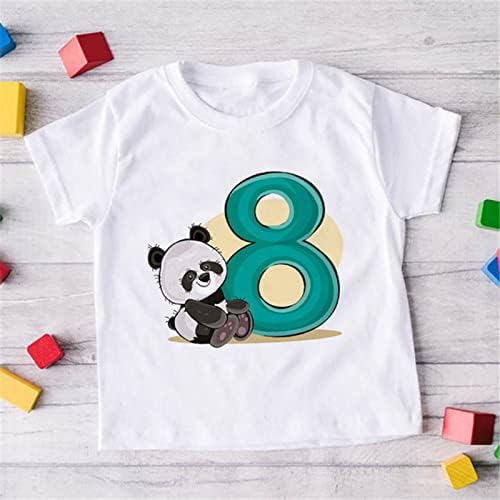 Момчиња за деца девојчиња летни кратки ракави панда цртани филмови маички врвови за надворешна облека симпатична летна кошула момче