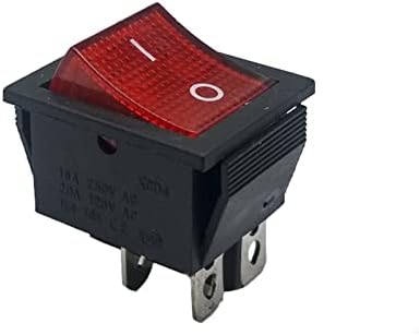 Rocker Switch LED 31 * 25mm DPST 4PIN 16A/250v Црвено/Зелено Прицврстување / Исклучување Позиција Snap Boat Rocker Прекинувач бакарни стапала
