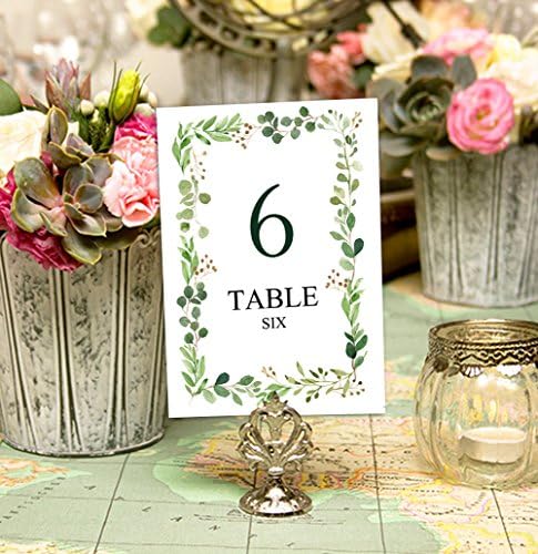 Дарлинг сувенир со двојно еднострано печатење DIY рустикален лист табела броеви калиграфија за свадбени табели картички-5 x 7