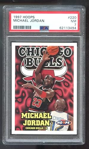 1997-98 обрач 220 Мајкл Jordanордан ПСА 7 оценета кошаркарска картичка НБА 97-98 1994-1998 Чикаго Булс