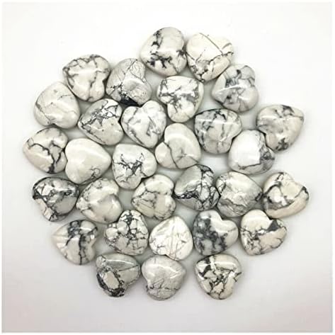 Shitou2231 1pc Природна бела тиркизна полиран кристални камења во форма на срце, лековити декор, подароци, природни камења и минерали заздравувачки