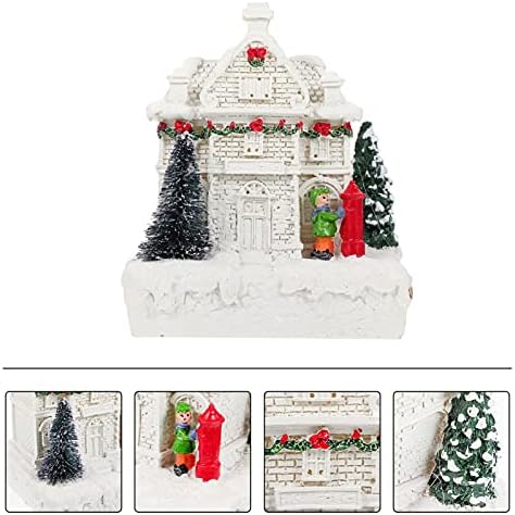 Божиќни украси на валилик, Божиќна осветлена куќа, светлечка селска куќа празник претходно осветлена куќа зграда Божиќна кабина куќа 2 домашен украс