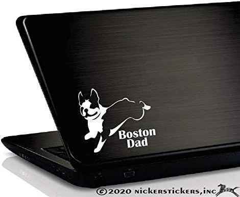 Бостон тато - скокање на налепница за винил прозорец за кучиња од Бостон Териер