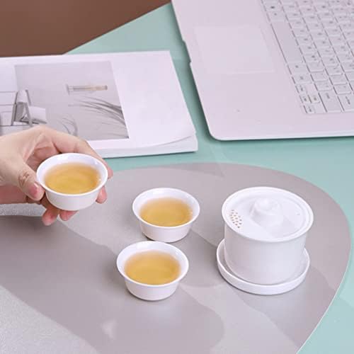 Cabilock Јапонски чај чаша мини пат за сад за чај од чај: 2 комплети кинески кунг фу чајник со чај инфузер чаша чаша сад бел чај