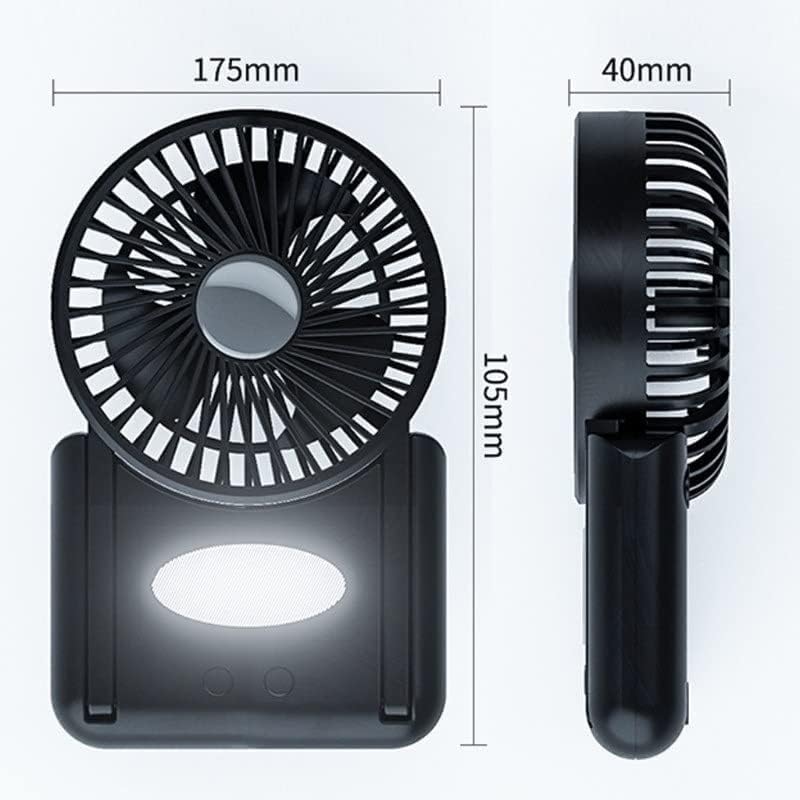 ZCX преносен вентилатор десктоп десктоп foldaway вентилатор мини рачен вентилатор LED ноќен светло вентилатор Мал електричен вентилатор